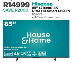 House & Home Hisense 85" 4K Ultra HD Smart LED TV offer