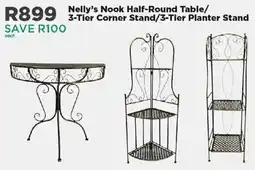 House & Home Nelly's Nook Half-Round Table/ 3-Tier Corner Stand/ 3-Tier Planter Stand offer