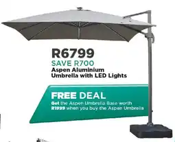 House & Home Aspen Aluminium Umbrella with LED Lights offer