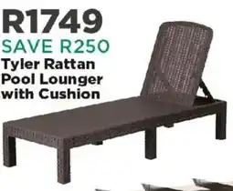 House & Home Tyler Rattan Pool Lounger with Cushion offer
