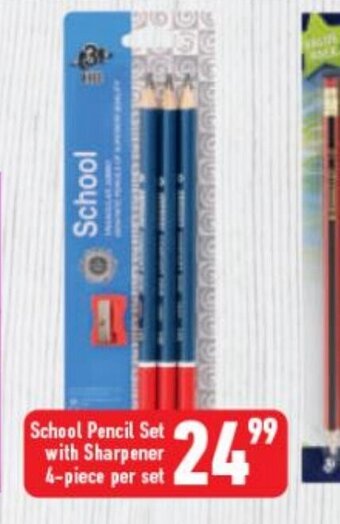 Shoprite School Pencil Set with Sharpener 4-Piece per Set offer