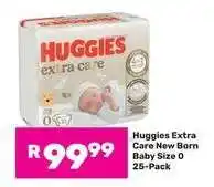 Game Huggies Extra Care New Born Baby Size 0 25-Pack offer