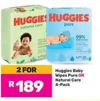 Game Huggies Baby Wipes Pure OR Natural Care 4-Pack offer