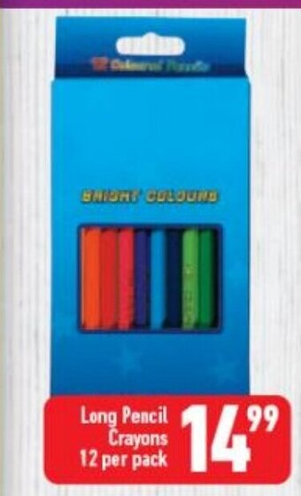 Shoprite Long Pencil Crayons 12 per pack offer