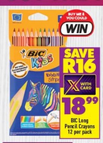 Shoprite BIC Long Pencil Crayons 12 Per Pack offer