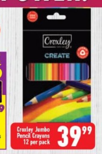 Shoprite Croxley Jumbo Pencil Crayons 12 per pack offer