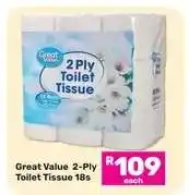 Game Great Value 2-Ply Toilet Tissue 18s offer