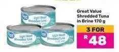 Game Great Value Shredded Tuna in Brine 170 g offer