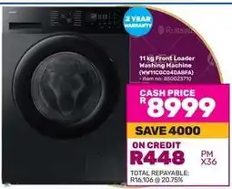 Game 11 kg Front Loader Washing Machine (WM11CC04DABFA) offer