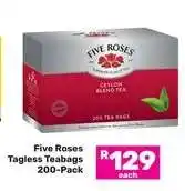 Game Five Roses Tagless Teabags-200 Pack offer