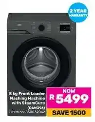 Game 8 kg Front Loader Washing Machine with SteamCure (DAW396) offer