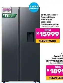 Game 560 L Frost Free Freeze Fridge with Water Dispenser offer