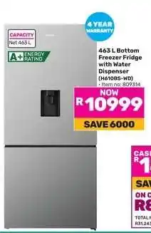 Game 463 L Bottom Freezer Fridge with Water Dispenser (H610BS-WD) offer
