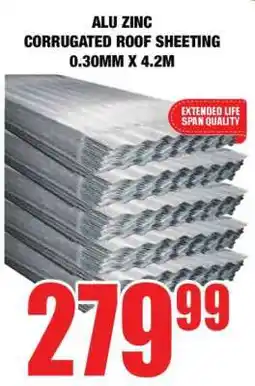 Boxer ALU ZINC CORRUGATED ROOF SHEETING 0.30MM X 4.2M offer