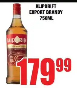 Boxer KLIPDRIFT EXPORT BRANDY 750ml offer
