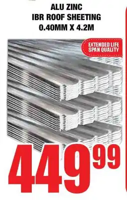 Boxer ALU ZINC IBR ROOF SHEETING 0.40MM X 4.2M offer