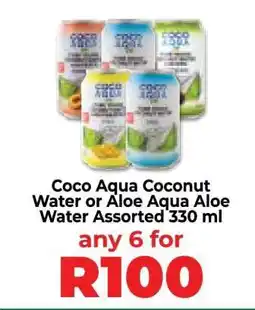 Food Lover's Market Coco Aqua Coconut Water or Aloe Aqua Aloe Water Assorted 330 ml offer