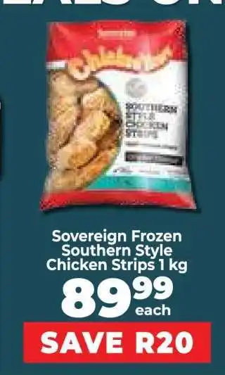 Food Lover's Market Sovereign Frozen Southern Style Chicken Strips 1 kg offer
