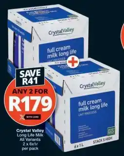 Checkers CRYSTAL VALLEY LONG LIFE MILK offer