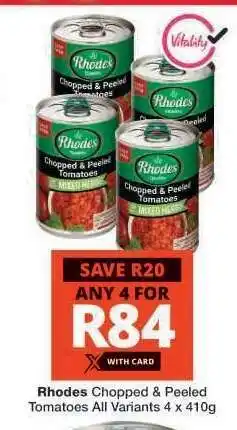 Checkers Rhodes Chopped & Peeled Tomatoes offer