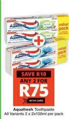 Checkers AQUAFRESH TOOTHPASTE offer