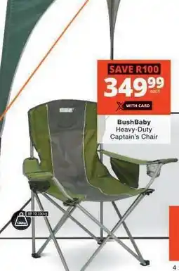Checkers BushBaby Heavy-Duty Captain's Chair offer
