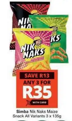 Checkers Simba Nik Naks Maize Snack offer
