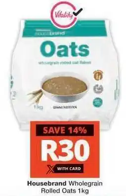 Checkers Housebrand Wholegrain Rolled Oats 1kg offer