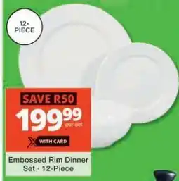 Checkers Embossed Rim Dinner Set - 12-Piece offer
