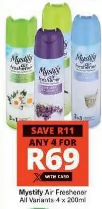 Checkers MYSTIFY AIR FRESHENER offer