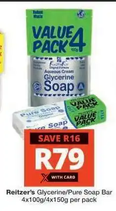 Checkers Reitzer's Glycerine/Pure Soap Bar offer