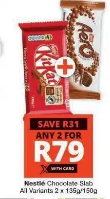 Checkers NESTLE CHOCOLATE SLAB offer