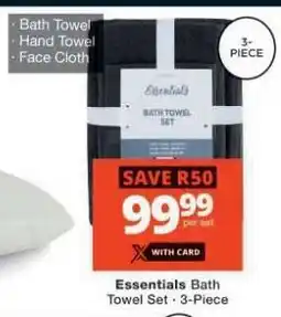 Checkers Essentials Bath Towel Set - 3-Piece offer