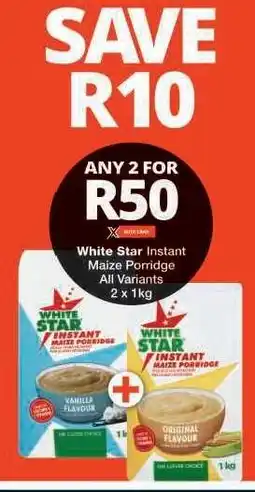 Checkers WHITE STAR INSTANT MAIZE PORRIDGE offer