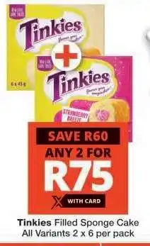 Checkers Tinkies Filled Sponge Cake offer