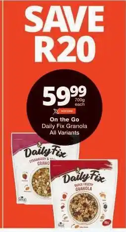 Checkers Daily Fix Granola offer