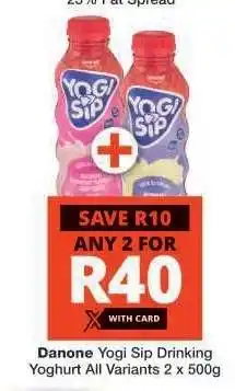 Checkers Danone Yogi-Sip Drinking Yoghurt offer