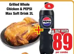 Boxer Grilled Whole Chicken & PEPSI Max Soft Drink 2L offer
