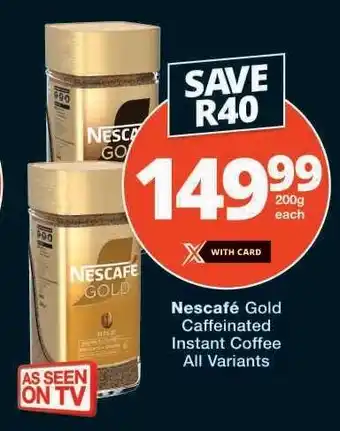 Checkers Nescafé Gold Caffeinated Instant Coffee offer
