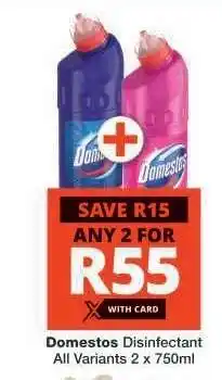 Checkers DOMESTOS DISINFECTANT offer