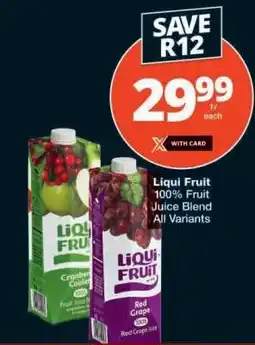 Checkers Liqui Fruit 100 % Fruit Juice Blend offer
