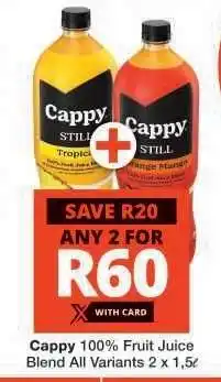 Checkers Cappy 100% Fruit Juice Blend offer
