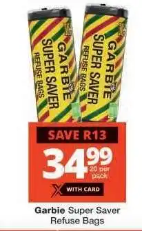 Checkers Garbie Super Saver Refuse Bags offer