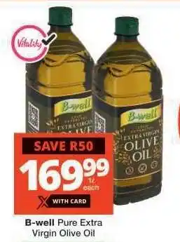 Checkers B-well Pure Extra Virgin Olive Oil offer