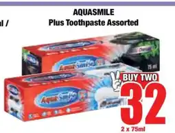 Boxer AQUASMILE Plus Toothpaste Assorted offer