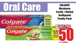 Boxer COLGATE Maximum Cavity / Herbal Toothpaste Family Pack offer