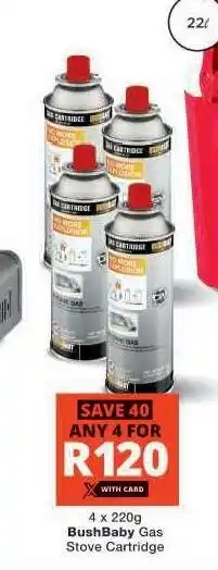 Checkers BushBaby Gas Stove Cartridge offer