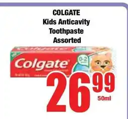 Boxer COLGATE Kids Anticavity Toothpaste Assorted offer