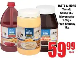 Boxer TASTE & MORE Tomato Sauce 2L / Mayonnaise 1.5kg / Fruit Chutney 1kg offer