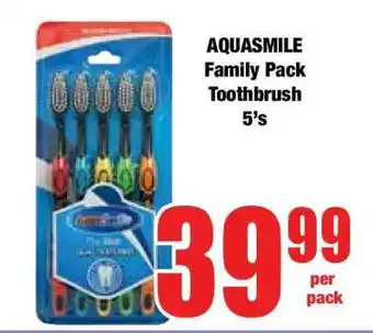 Boxer AQUASMILE Family Pack Toothbrush 5's offer